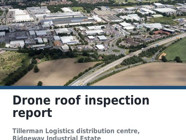 Cover of the sample drone roof inspection report produced in Report Kit 360