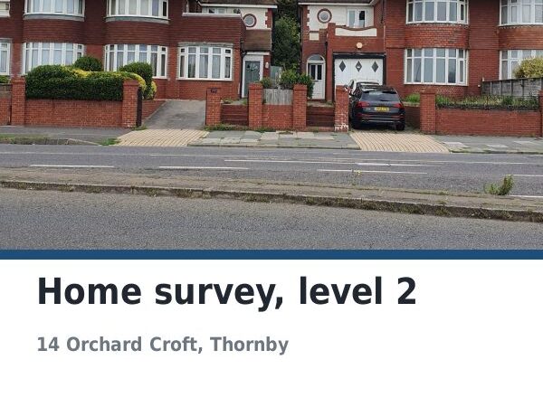 Cover of the sample home survey, level 2 produced in Report Kit 360