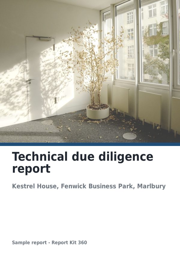 Technical due diligence report sample report cover