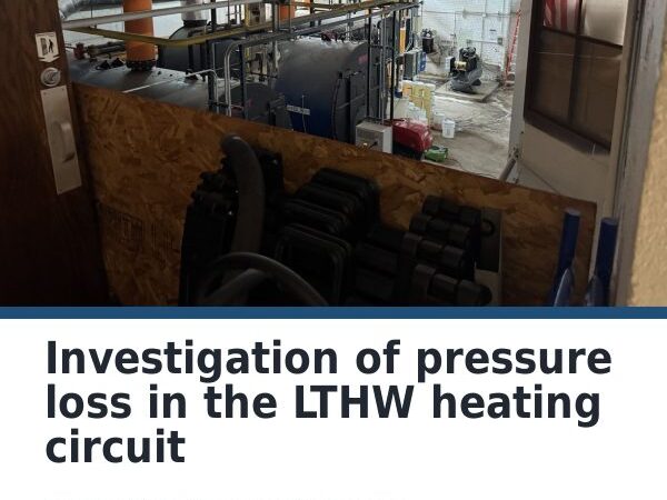 Cover of the sample investigation of pressure loss in the lthw heating circuit produced in Report Kit 360