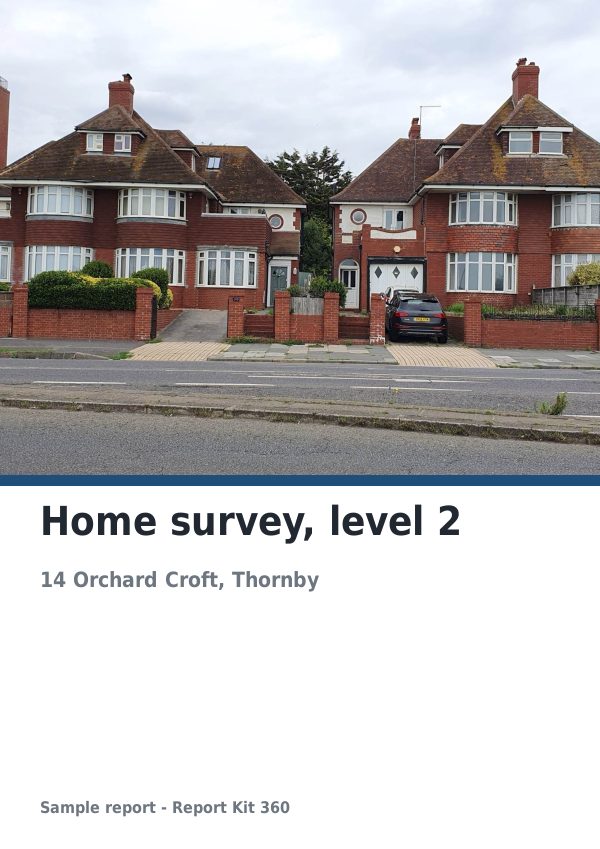 Home survey, level 2 sample report cover