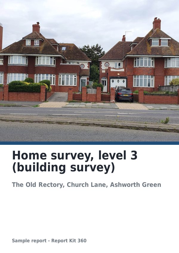 Home survey, level 3 (building survey) sample report cover