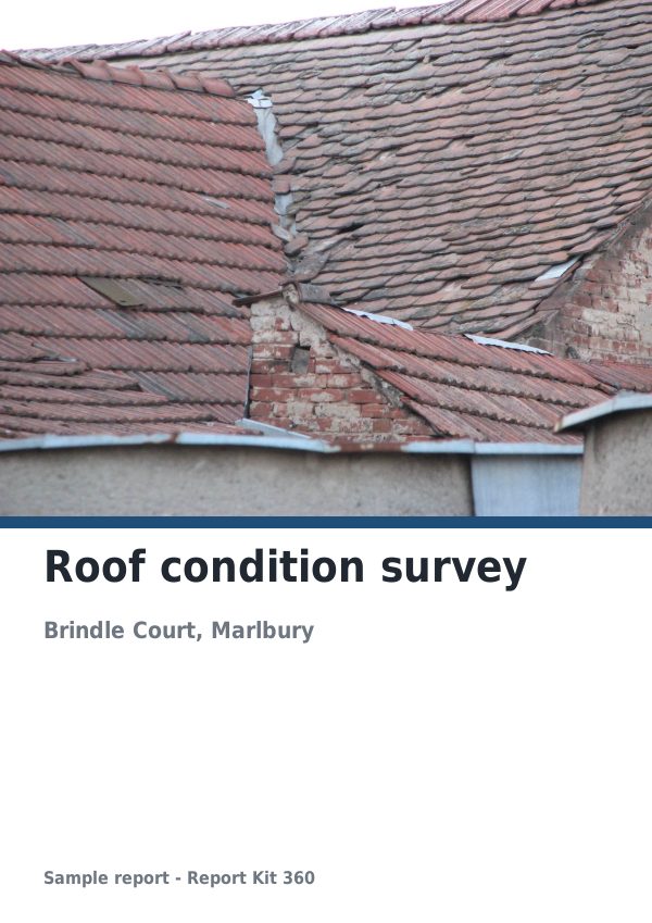 Roof condition survey sample report cover