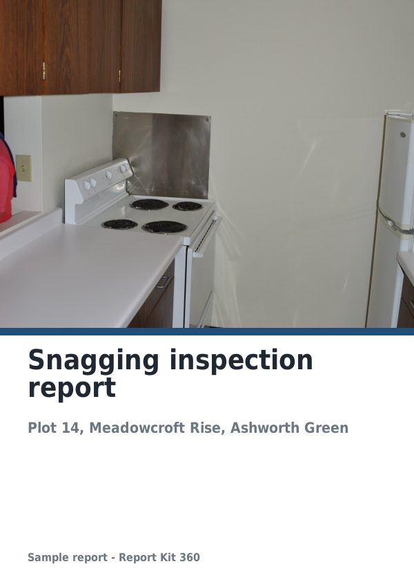 Snagging inspection report sample report cover