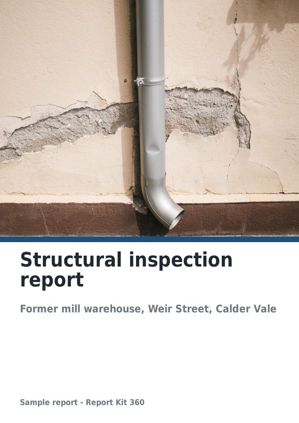 Structural inspection report sample report cover