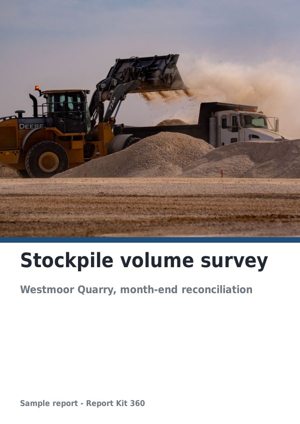 Stockpile volume survey sample report cover